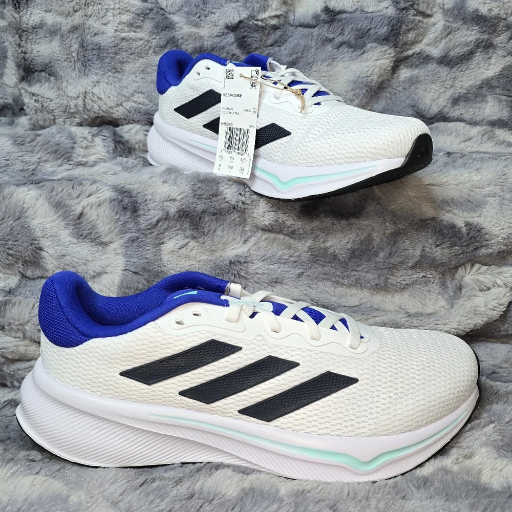 NWB adidas Men's Response Running Shoes In White‎ Aurora Ink Flash Aqua Size 9